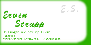 ervin strupp business card